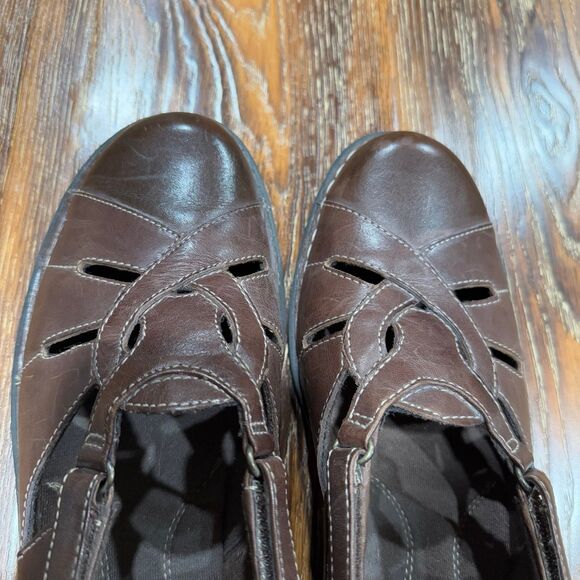 Clark’s Size 12 Women’s Shoes Bendables Sandal Loafer Clog 12M Leather Brown - Picture 8 of 8
